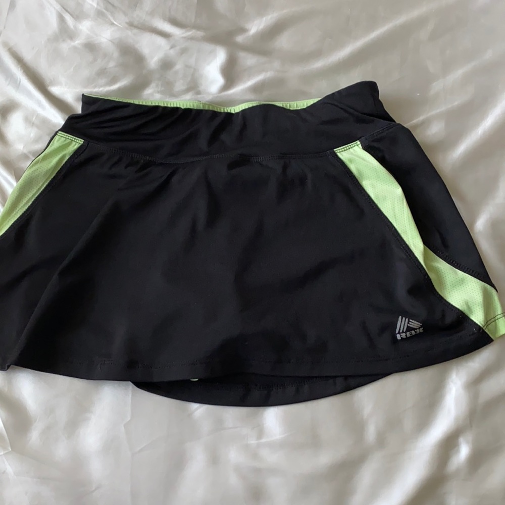 Rbx mini stretchy skirt, green, black, S